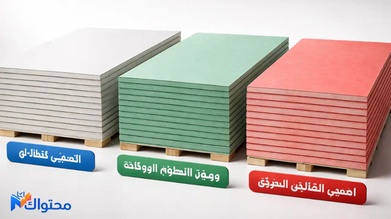 أنواع الجبس بورد المستخدمة في السعودية