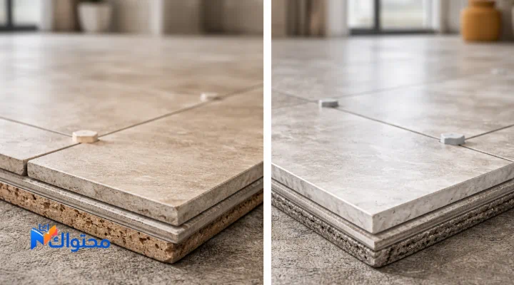 أرضية منزل مغطاة ببلاط سيراميك بتصميم عصري