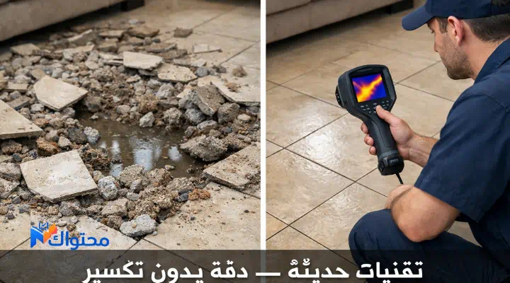 جهاز كاميرا حرارية يكشف تسرب مياه داخل جدار