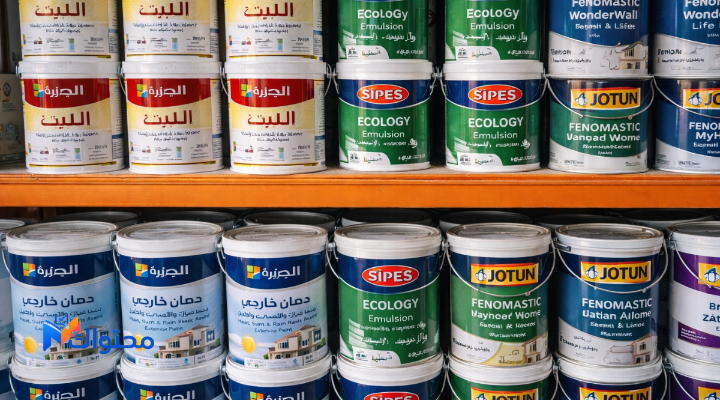 مجموعة دهانات من أشهر الشركات في السعودية مثل الجزيرة وجوتن وسايبس