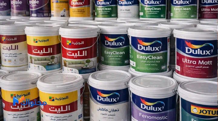 جالونات دهانات بلاستيكية بألوان متعددة للدهانات الداخلية في السعودية