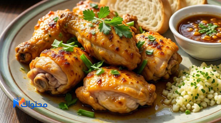 وجبة مسحب من البيك مع خبز وصلصة ثوم في طبق سعودي