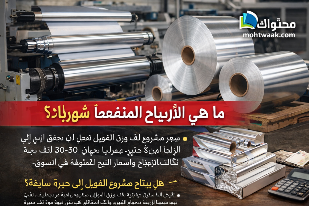 ارباح مشروع لف ورق الفويل