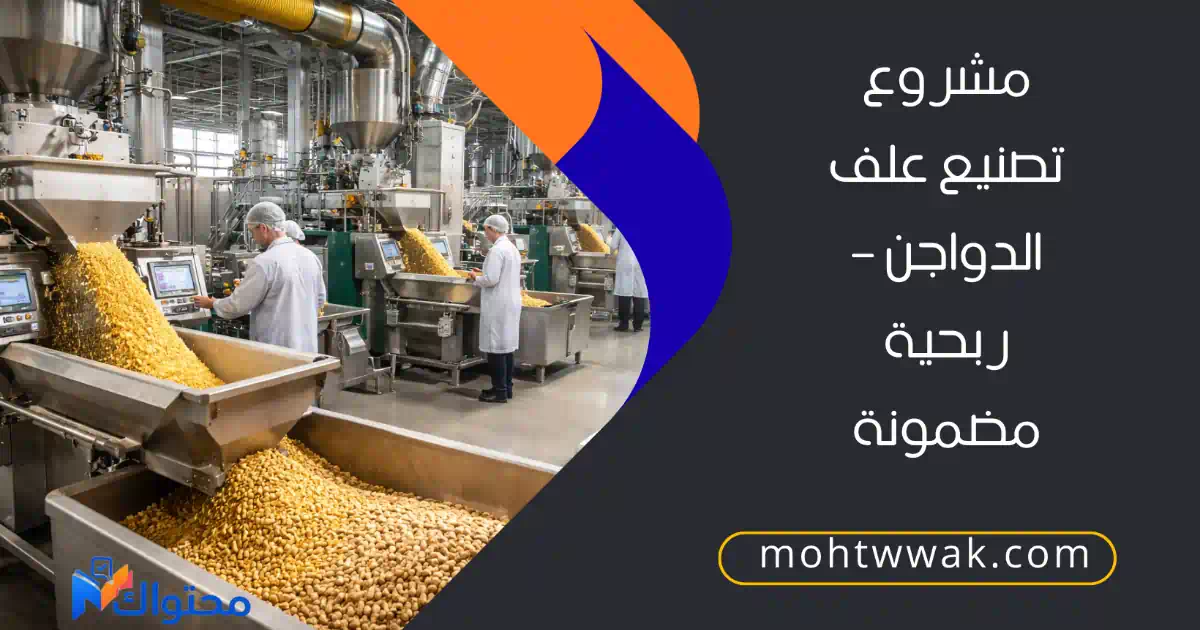 صورة مصنع حديث لتصنيع علف الدواجن مع خطوط إنتاج متكاملة وأجهزة حديثة