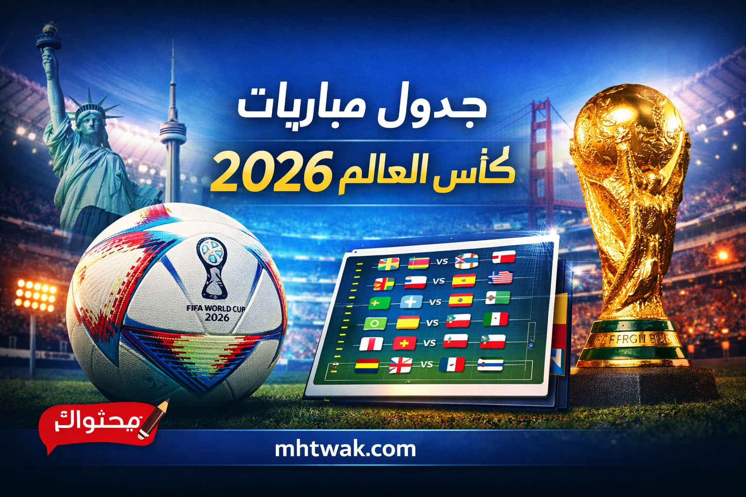 جدول مباريات كأس العالم 2026 كامل