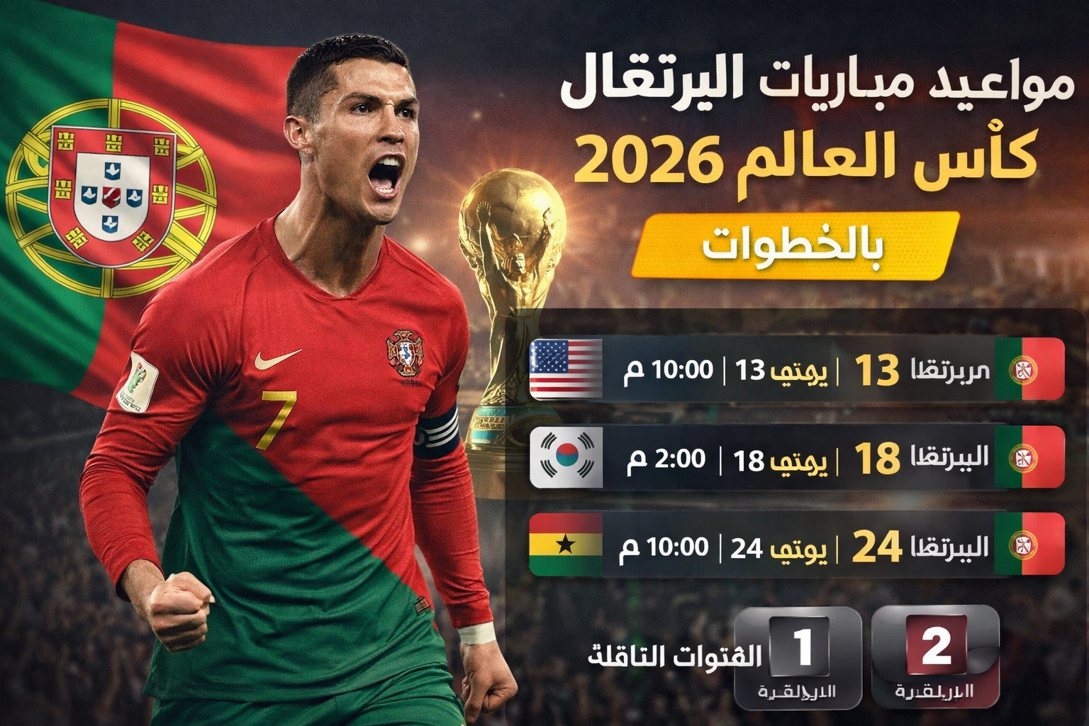 مواعيد مباريات البرتغال في كأس العالم 2026
